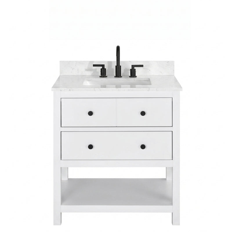 Encino 30" Single Vanity With Carrara White Quartz Stone Top