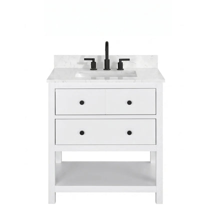Encino 30" Single Vanity With Carrara White Quartz Stone Top