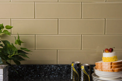 Nude Block Glass Wall Tiles - Sample (Product Shown is Full Size)