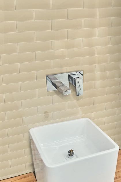 Nude Block Glass Wall Tiles - Sample (Product Shown is Full Size)