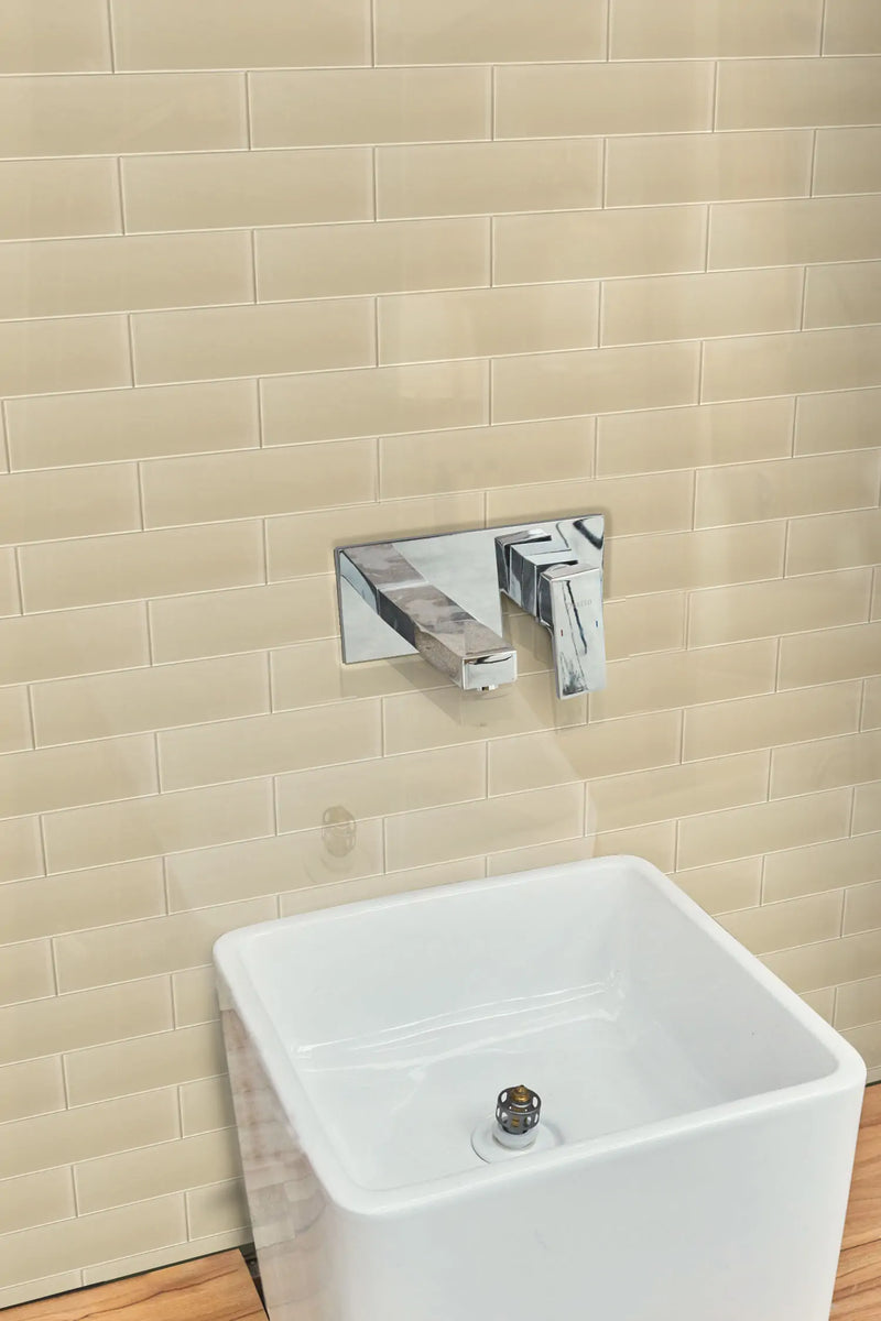Nude Block Glass Wall Tiles - Sample (Product Shown is Full Size)
