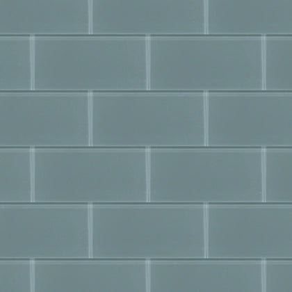 Azure Sea Block 3-in x 6-in Glass Wall Tile( 4.16 sq. ft. /Box )