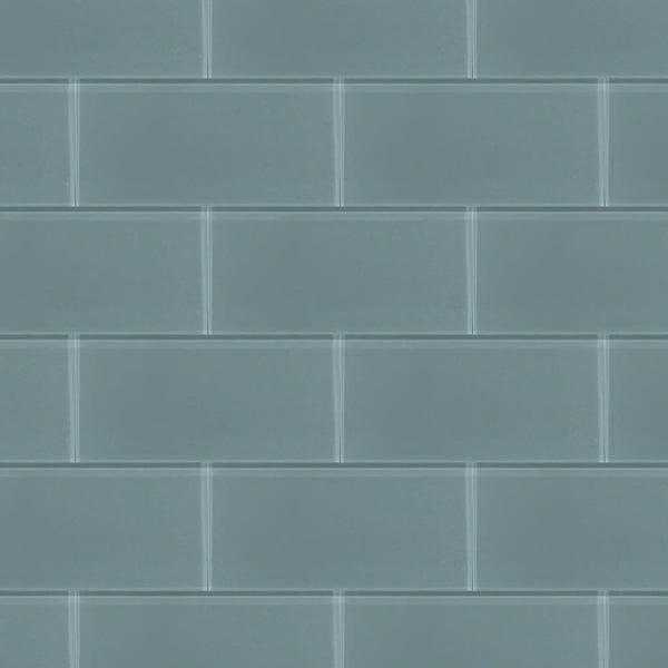 Azure Sea Block 3-in x 6-in Glass Wall Tile( 4.16 sq. ft. /Box )