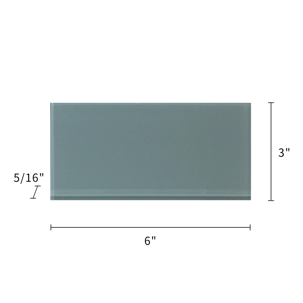 Azure Sea Block 3-in x 6-in Glass Wall Tile( 4.16 sq. ft. /Box )