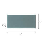Azure Sea Block 3-in x 6-in Glass Wall Tile( 4.16 sq. ft. /Box )