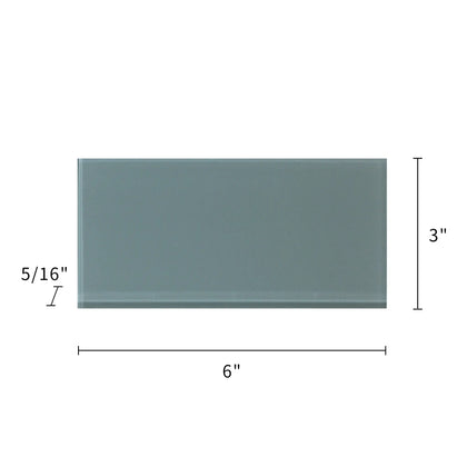 Azure Sea Block 3-in x 6-in Glass Wall Tile( 4.16 sq. ft. /Box )