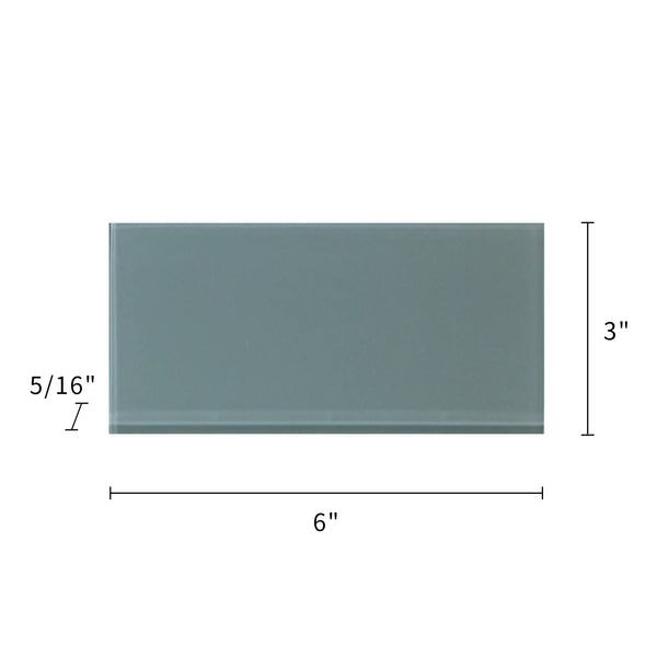 Azure Sea Block 3-in x 6-in Glass Wall Tile( 4.16 sq. ft. /Box )