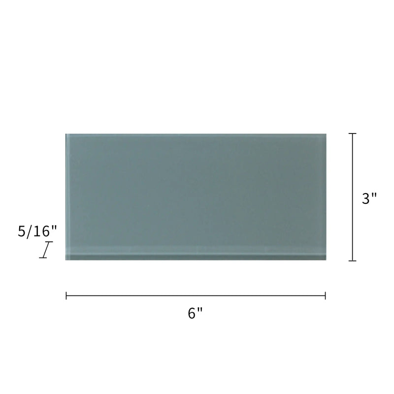 Azure Sea Block 3-in x 6-in Glass Wall Tile( 4.16 sq. ft. /Box )