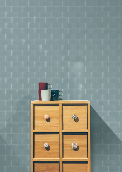Azure Sea Block 3-in x 6-in Glass Wall Tile( 4.16 sq. ft. /Box )