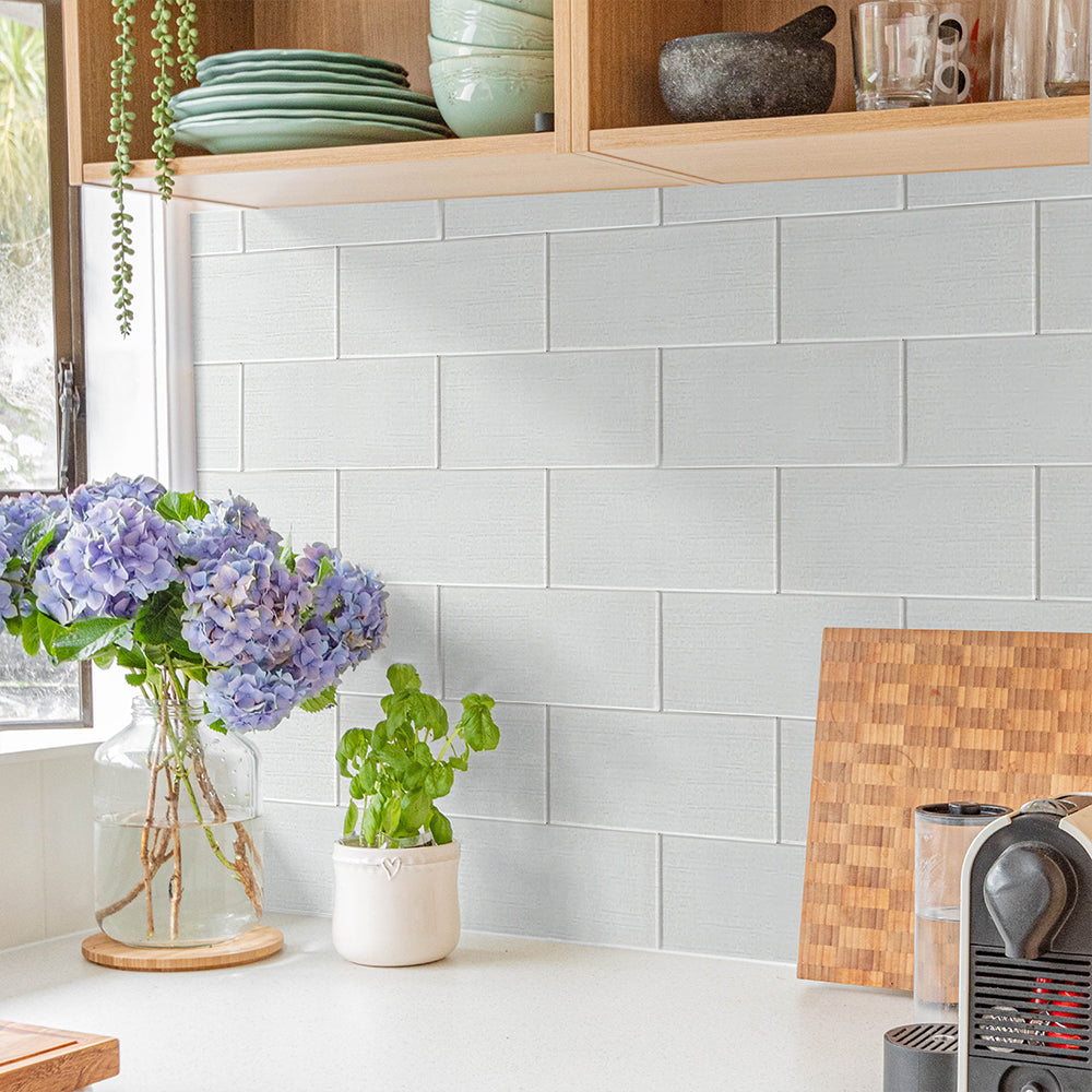 Linen Ice 3-in x 8-in Glass Wall Tiles( 1.33 sq. ft. /Box )