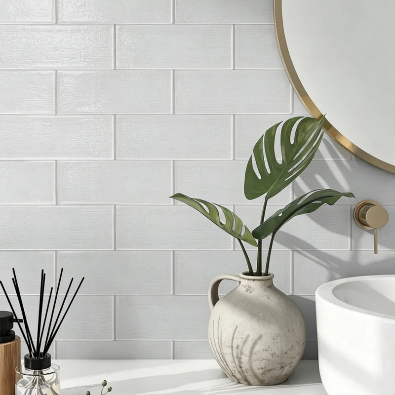 Linen Ice 3-in x 8-in Glass Wall Tiles( 1.33 sq. ft. /Box )