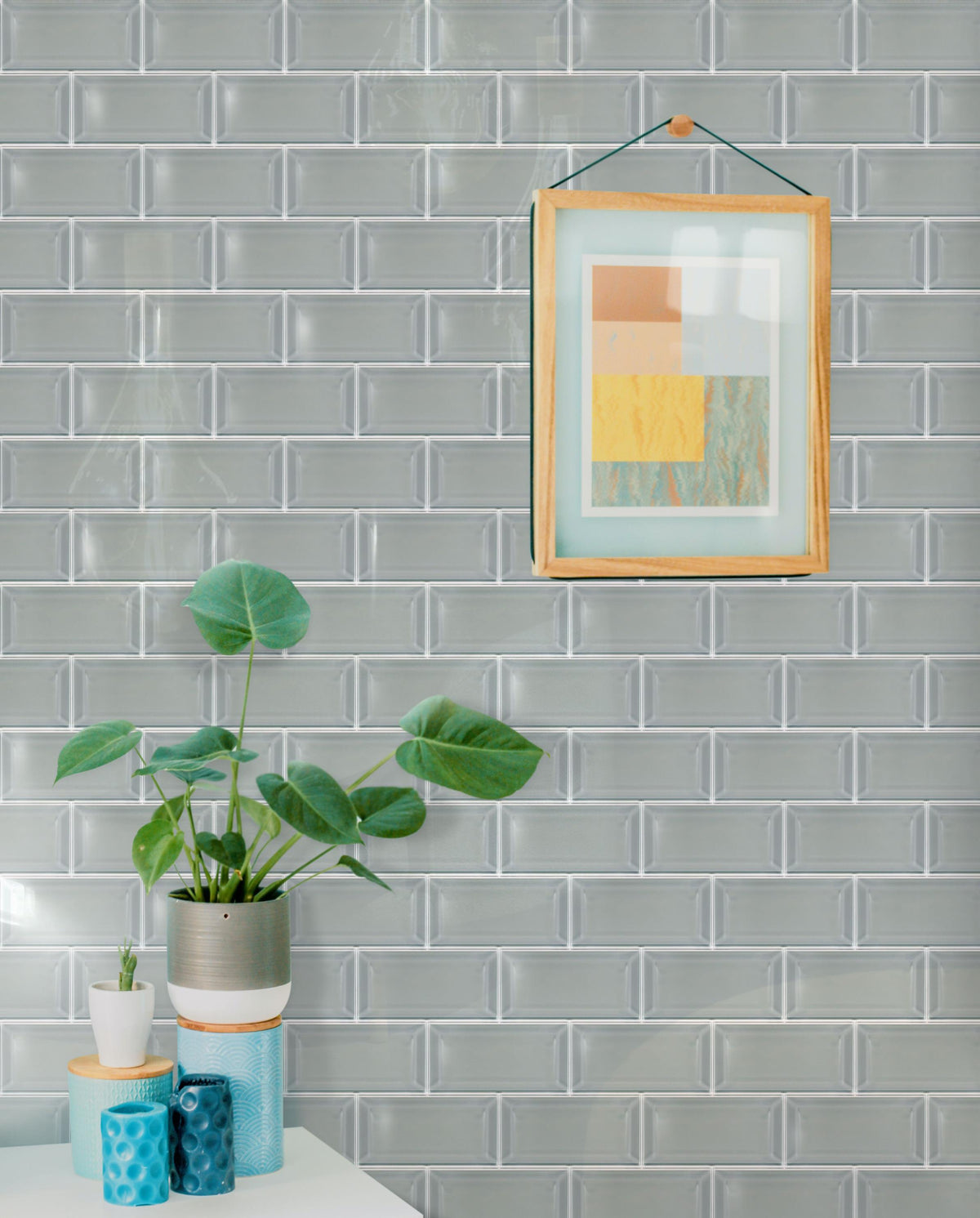 Bevel Ice Block Glass Wall Tile - Sample (Product Shown is Full Size)