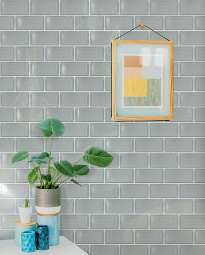 Bevel Ice Block Glass Wall Tile - Sample (Product Shown is Full Size)