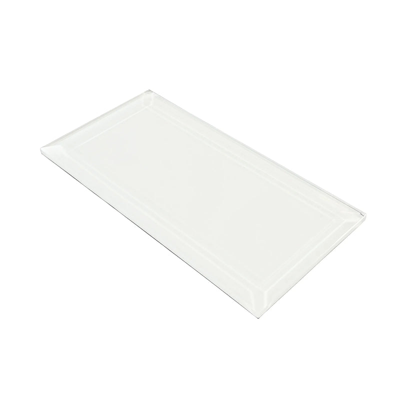 Bevel Ice Block 4-in x 8-in Glass Wall Tile( 1.98 sq. ft. /Box )