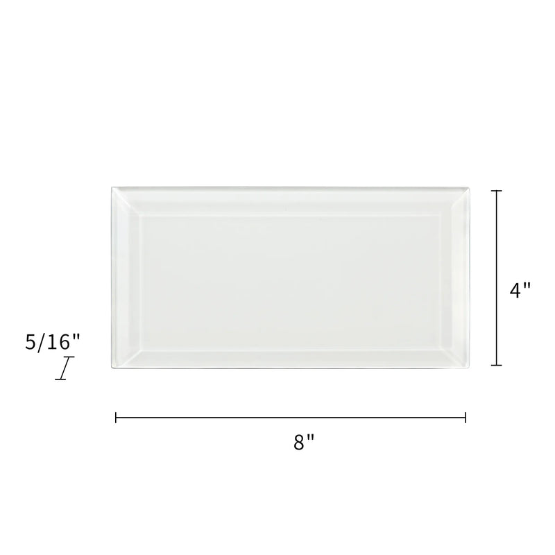 Bevel Ice Block 4-in x 8-in Glass Wall Tile( 1.98 sq. ft. /Box )
