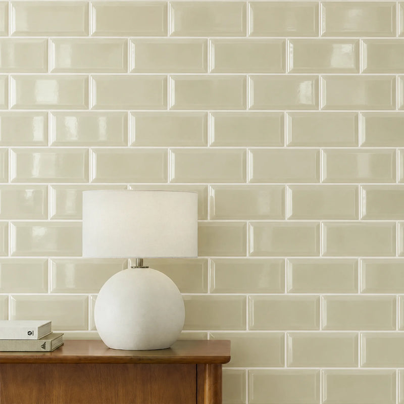 Bevel Nude 4-in x 8-in Glass Wall Tile( 1.98 sq. ft. /Box )