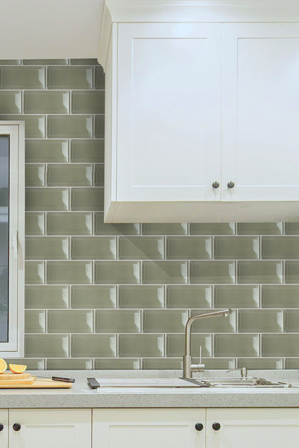 Bevel Nude Glass Wall Tile - Sample (Product Shown is Full Size)