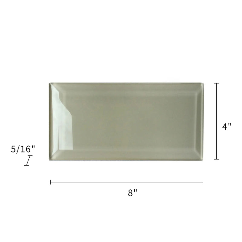 Bevel Nude 4-in x 8-in Glass Wall Tile( 1.98 sq. ft. /Box )