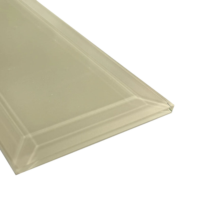 Bevel Nude 4-in x 8-in Glass Wall Tile( 1.98 sq. ft. /Box )