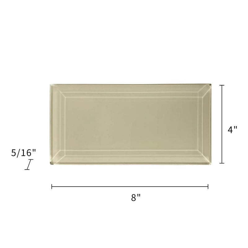 Bevel Nude 4-in x 8-in Glass Wall Tile( 1.98 sq. ft. /Box )