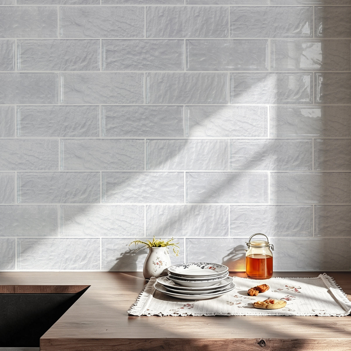Frost 3-in x 8-in Glass Wall Tile(1.33sq. ft/Box)