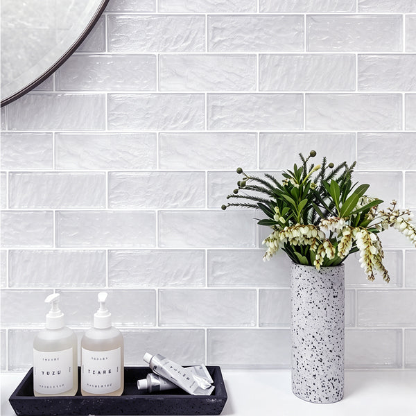 Frost 3-in x 8-in Glass Wall Tile(1.33sq. ft/Box)