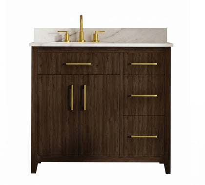 Warner 36" Single Vanity With Columbia White Marble Top