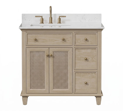 Ronnie 36" Vanity Set with White Carrara Quartz Top