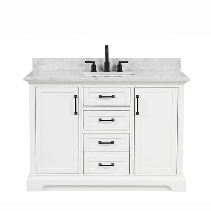 Rhoda 48" Vanity Set with Luxurious Carrara Marble Top