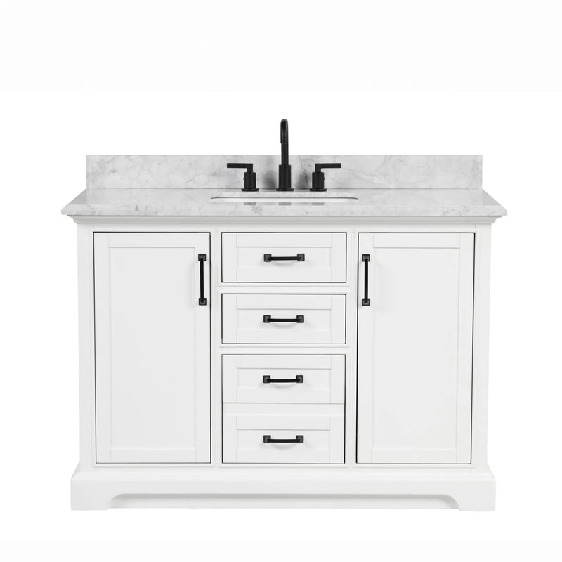 Rhoda 48" Vanity Set with Luxurious Carrara Marble Top