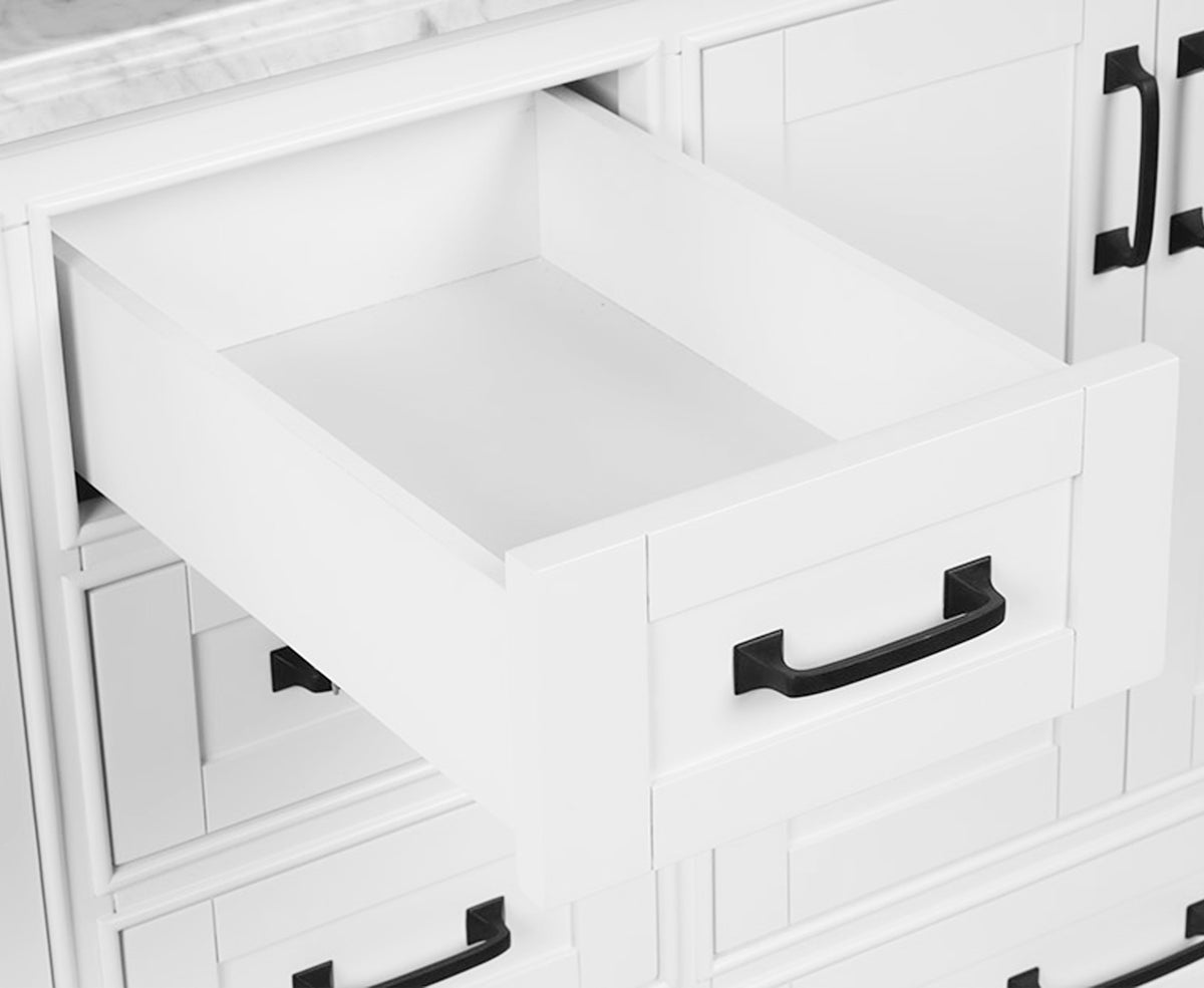 Rhoda 60" Vanity Set with Luxurious Carrara Marble Top