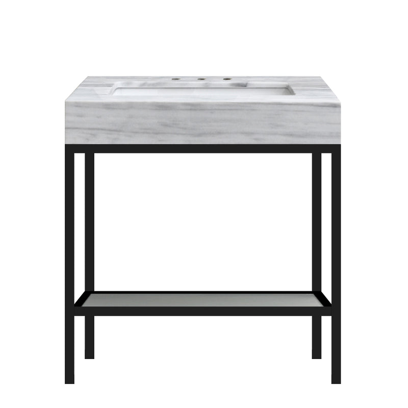 Vaia 24" Bathroom Vanity Set with Natural Marble Top