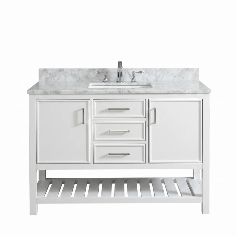 Premium Manhattan 48" Vanity With Premium Carrara Marble Top