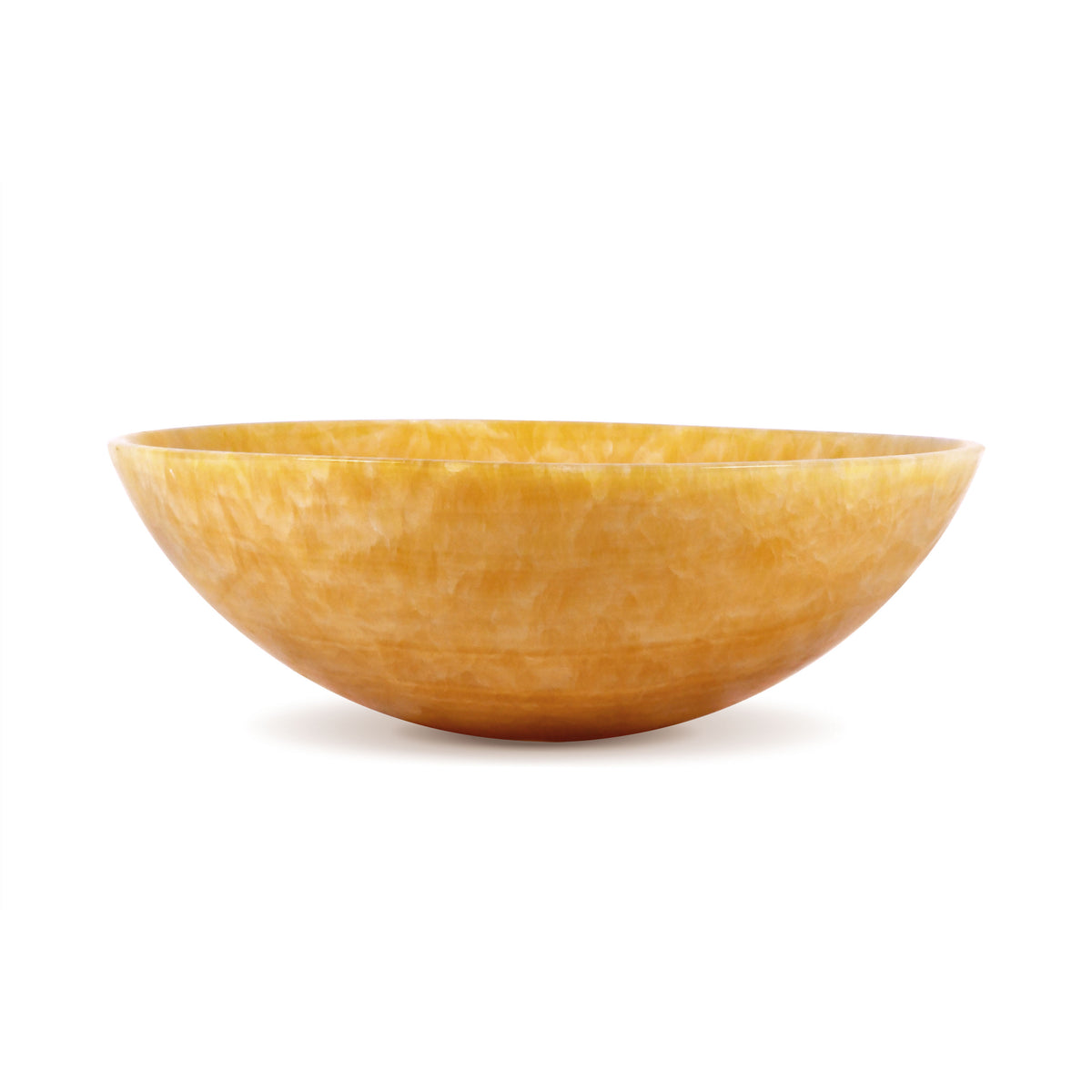 17 inch round honey onyx marble vessel sink, decorative bathroom sink featuring warm amber tones and translucent stone design.