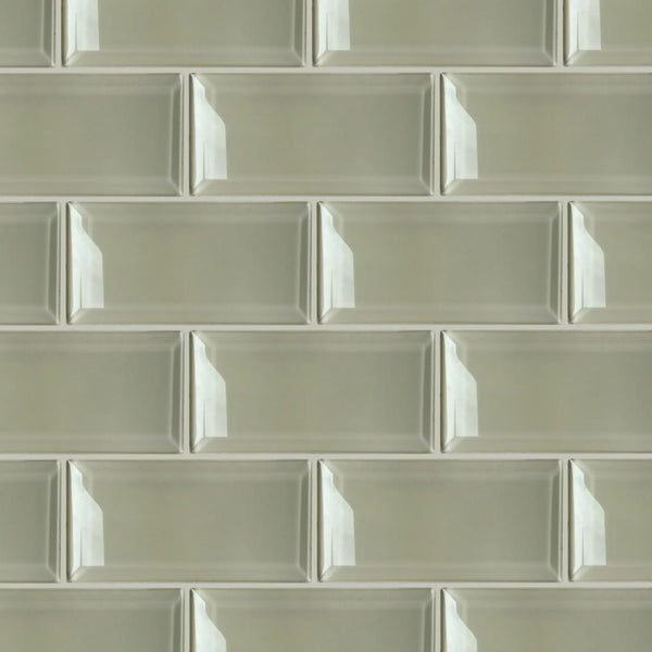 Bevel Nude 4-in x 8-in Glass Wall Tile( 1.98 sq. ft. /Box )