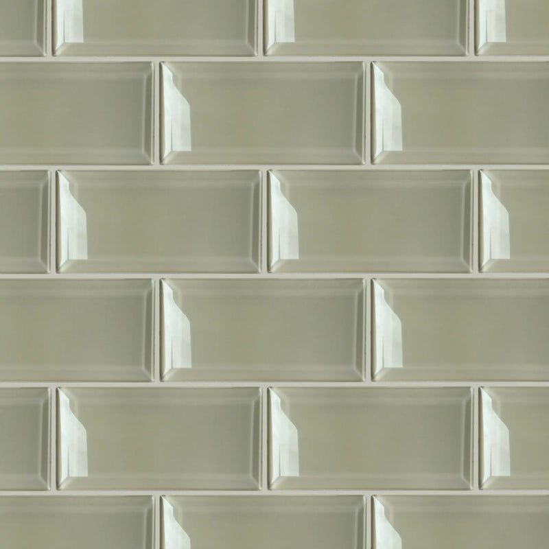 Bevel Nude 4-in x 8-in Glass Wall Tile( 1.98 sq. ft. /Box )
