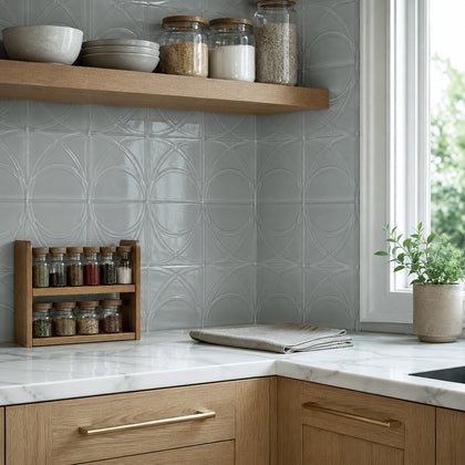 Taupe Swirl 12-in x 12-in Glass Mosaic Wall Tile( 10 sq. ft. /Box )