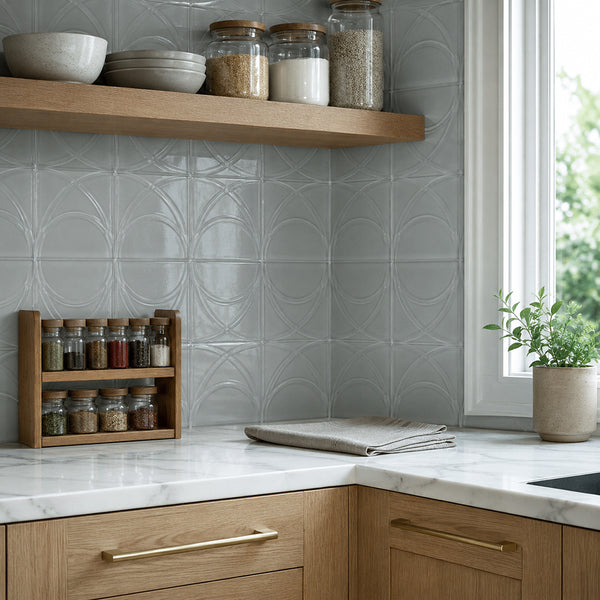 Taupe Swirl 12-in x 12-in Glass Mosaic Wall Tile( 10 sq. ft. /Box )