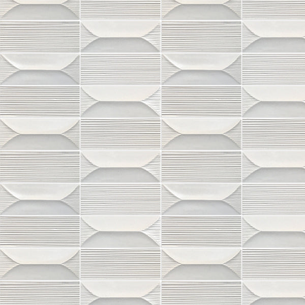 Technical drawing of Abstract Cream Porcelain Mosaic Tile – 3D texture tile with dimensions and usage specs