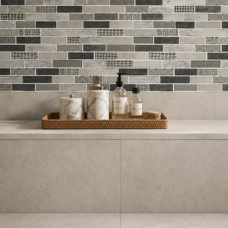 French Gingham Brick 12-in x 10-in Glass Mosaic Wall Tile( 8.3 sq. ft. /Box )