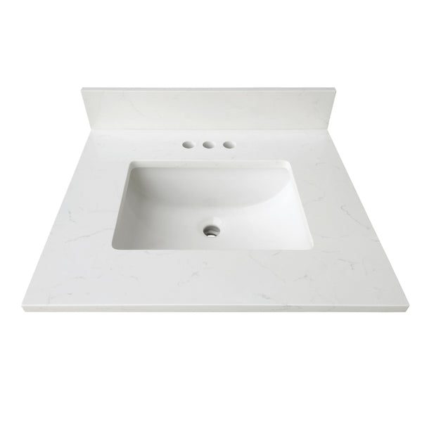 25" Carrara Quartz Vanity Top with Sink