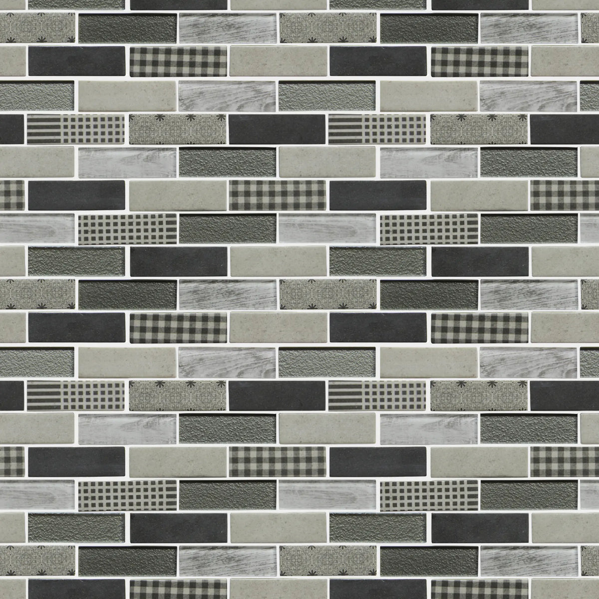 French Gingham Brick 12-in x 10-in Glass Mosaic Wall Tile( 8.3 sq. ft. /Box )