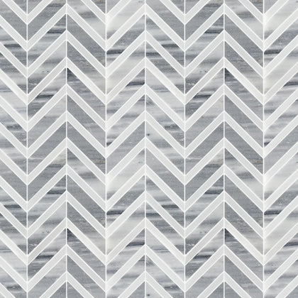 Marmara Chevron 12-in x 12-in Marble Mosaic Floor and Wall Tile( 5 sq. ft. /Box )