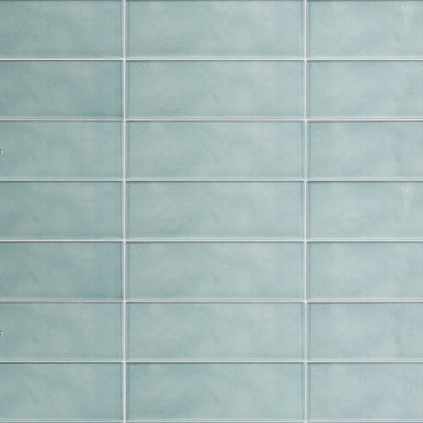 Light Blue 3-in x 9-in Glass Tile( 5 sq. ft. /Box )
