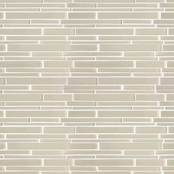 Nude Glass Mix Random Strip 12-in x 12-in Glass Mosaic Wall Tile( 10 sq. ft. /Box )