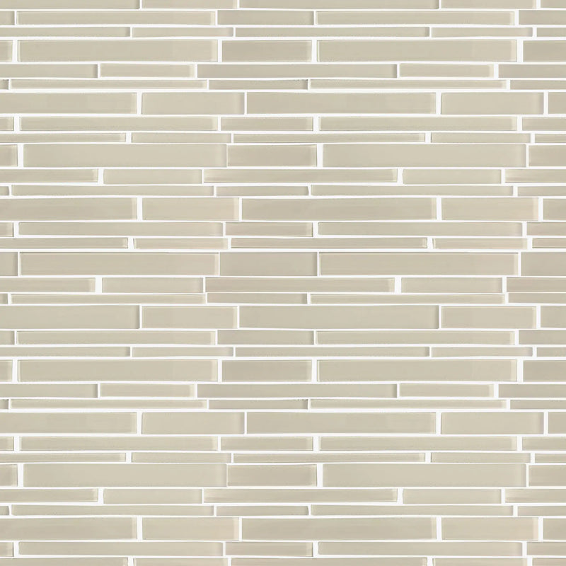 Nude Glass Mix Random Strip 12-in x 12-in Glass Mosaic Wall Tile( 10 sq. ft. /Box )