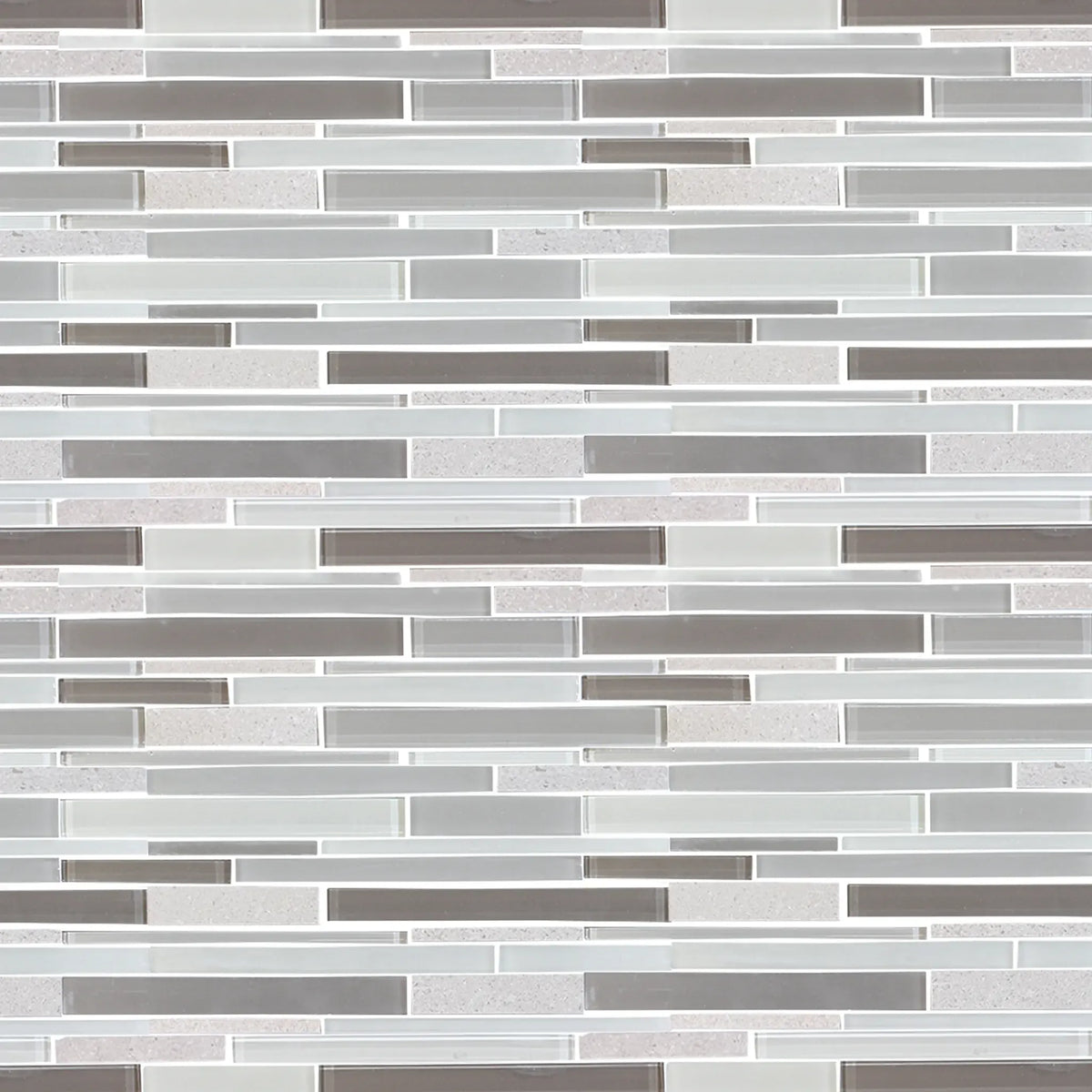 12-in x 13-in Clayton Random Strip Marble & Glass Mosaic Wall Tile( 10.8 sq. ft. /Box )