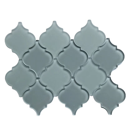 Frosted Mix Lantern Arabesque 12-in x 9-in Glass Mosaic Wall Tile( 7.5 sq. ft. /Box )