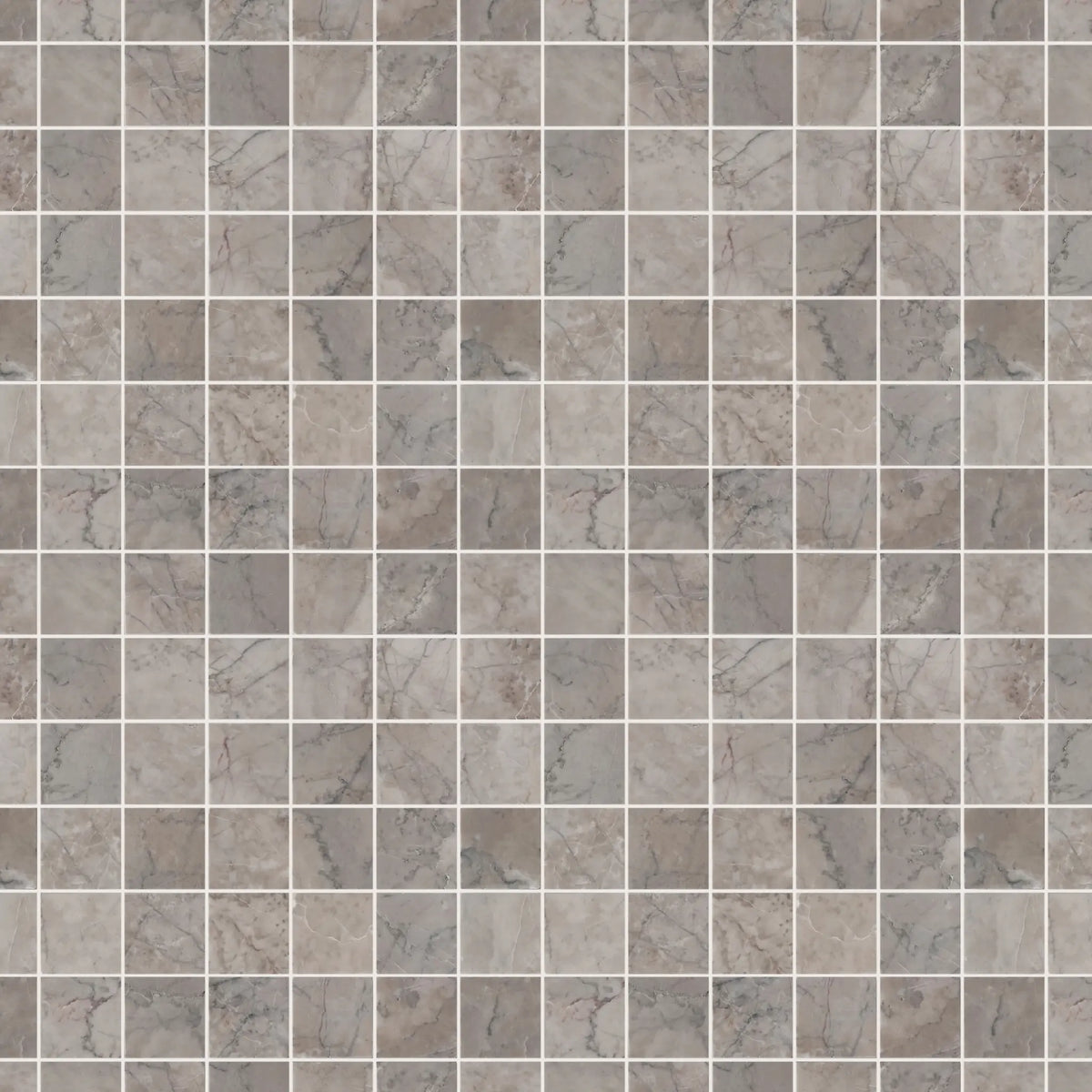 2-in Gray Cloud 12-in x 12-in Polished Marble Mosaic Floor and Wall Tile( 5 sq. ft. /Box )