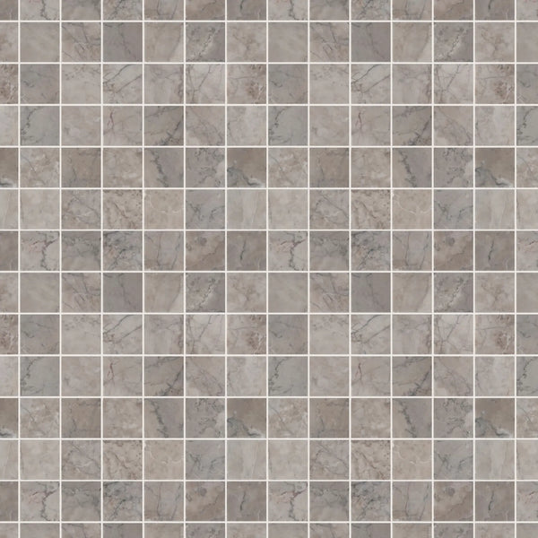 2-in Gray Cloud 12-in x 12-in Polished Marble Mosaic Floor and Wall Tile( 5 sq. ft. /Box )